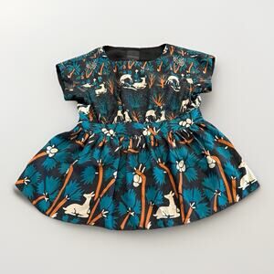 Anna Sui Anthropologie Animal Print Top Womens Short Sleeve 100% Silk Size 6